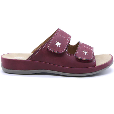 Comfit Burgundy Velcro Slides