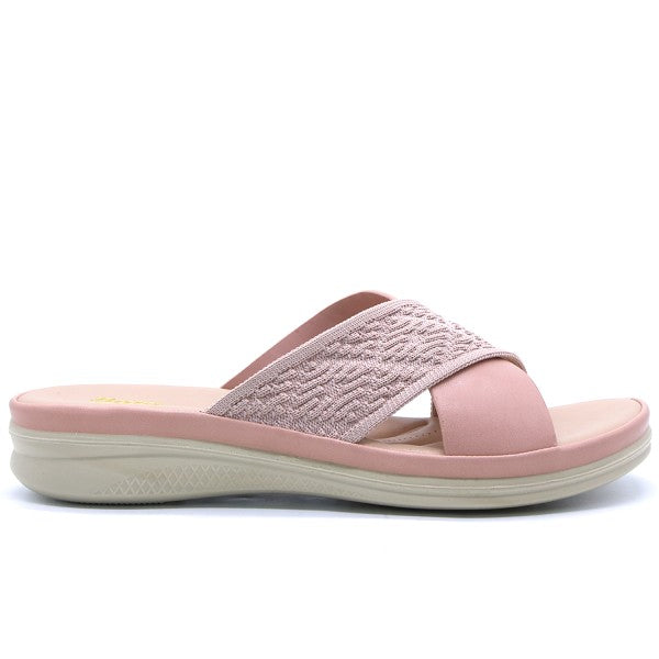 Comfit Knit Strapped Pink Slides