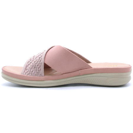 Comfit Knit Strapped Pink Slides