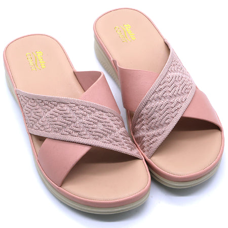 Comfit Knit Strapped Pink Slides