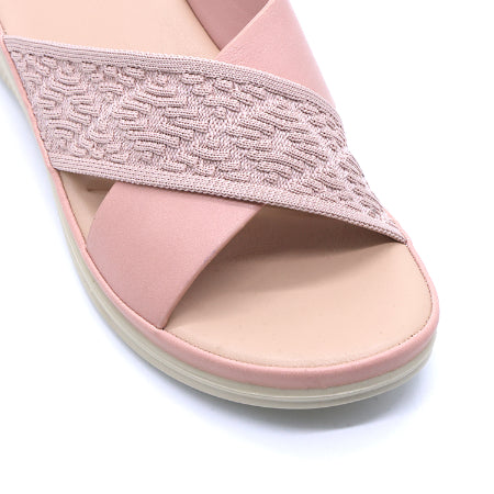 Comfit Knit Strapped Pink Slides