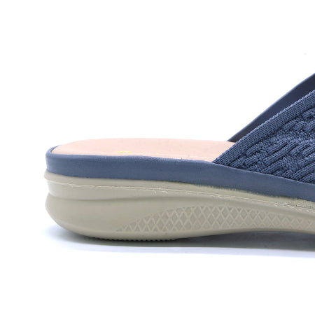 Comfit Knit Strapped Blue Slides