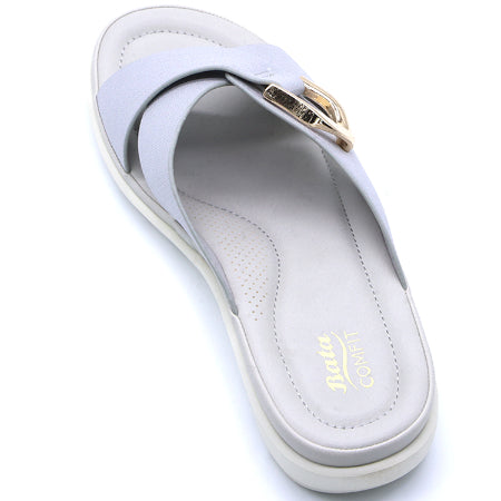 Comfit Blue Textured Buckled Slides