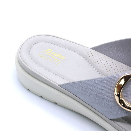 Comfit Blue Textured Buckled Slides