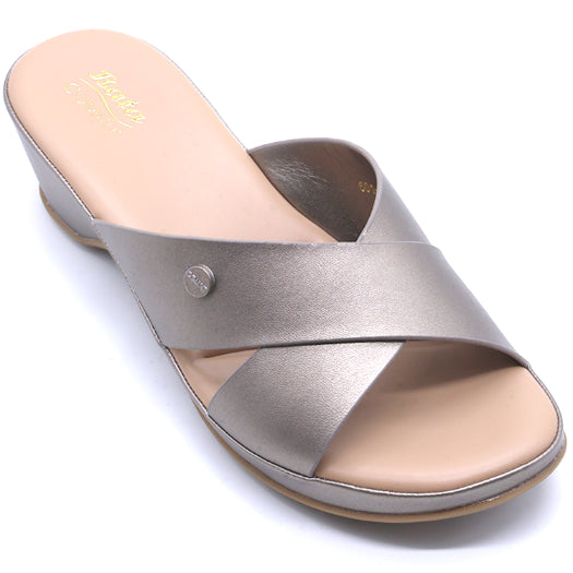 Comfit Pewter Wedge Crossover Slides