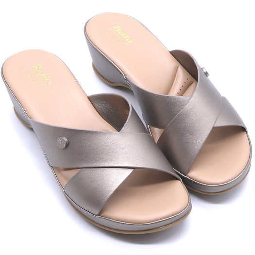 Comfit Pewter Wedge Crossover Slides
