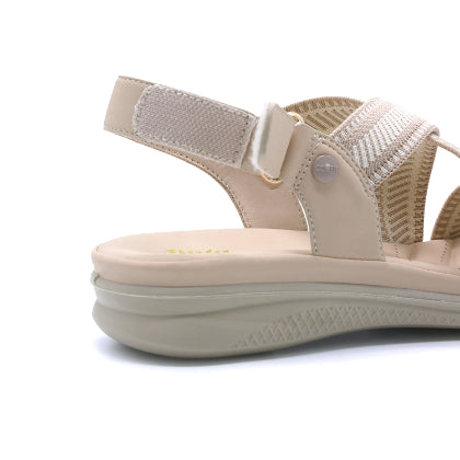 Comfit Beige Woven Crossover Sandals