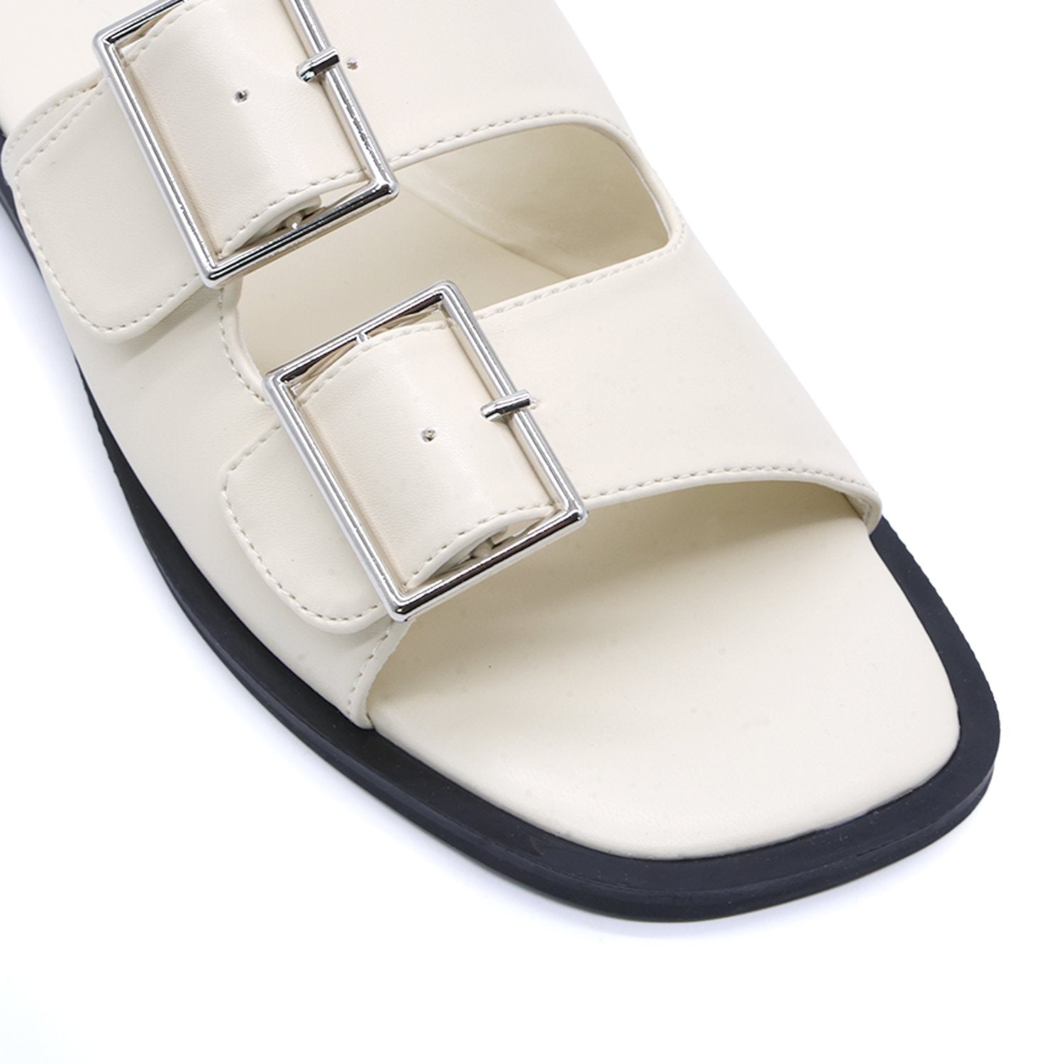 OFF-WHITE POLISHED BUCKLE SLIDES