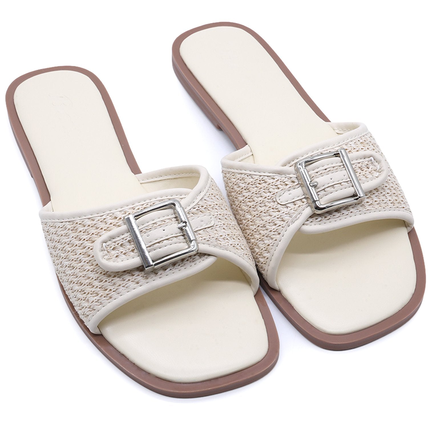 BEIGE WOVEN SLIDE