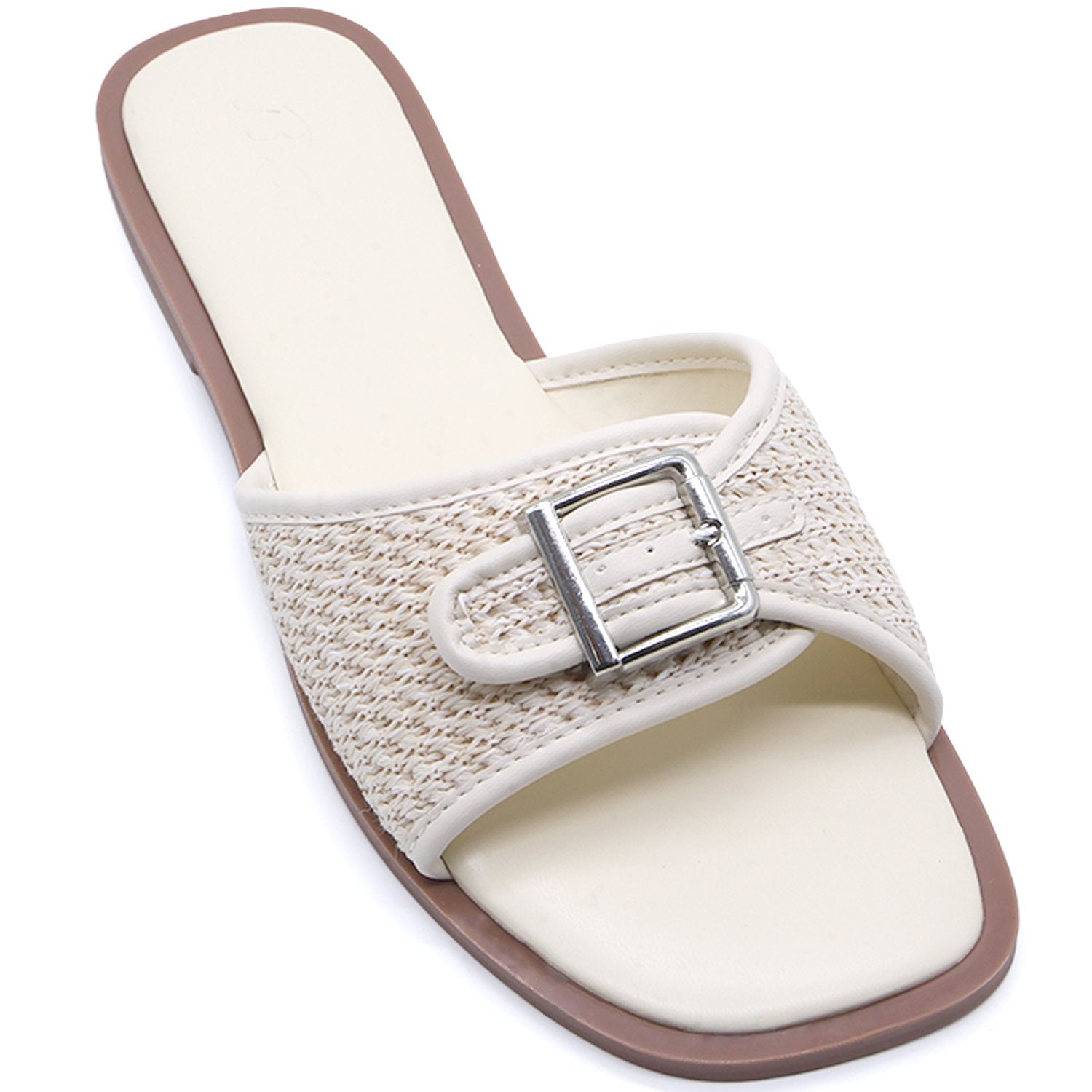 BEIGE WOVEN SLIDE
