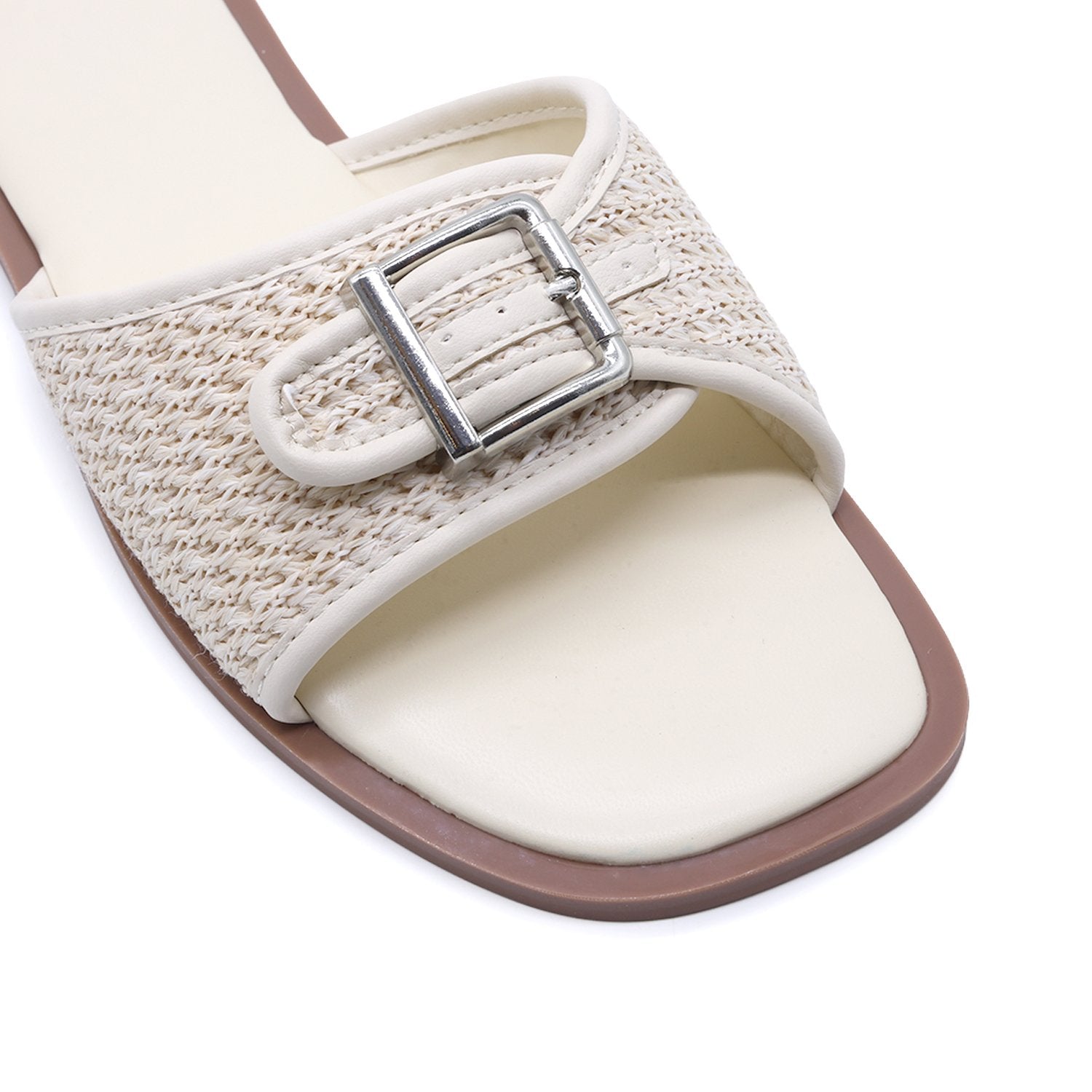 BEIGE WOVEN SLIDE