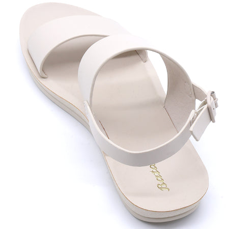 BEIGE MINIMALIST STRAP SANDALS