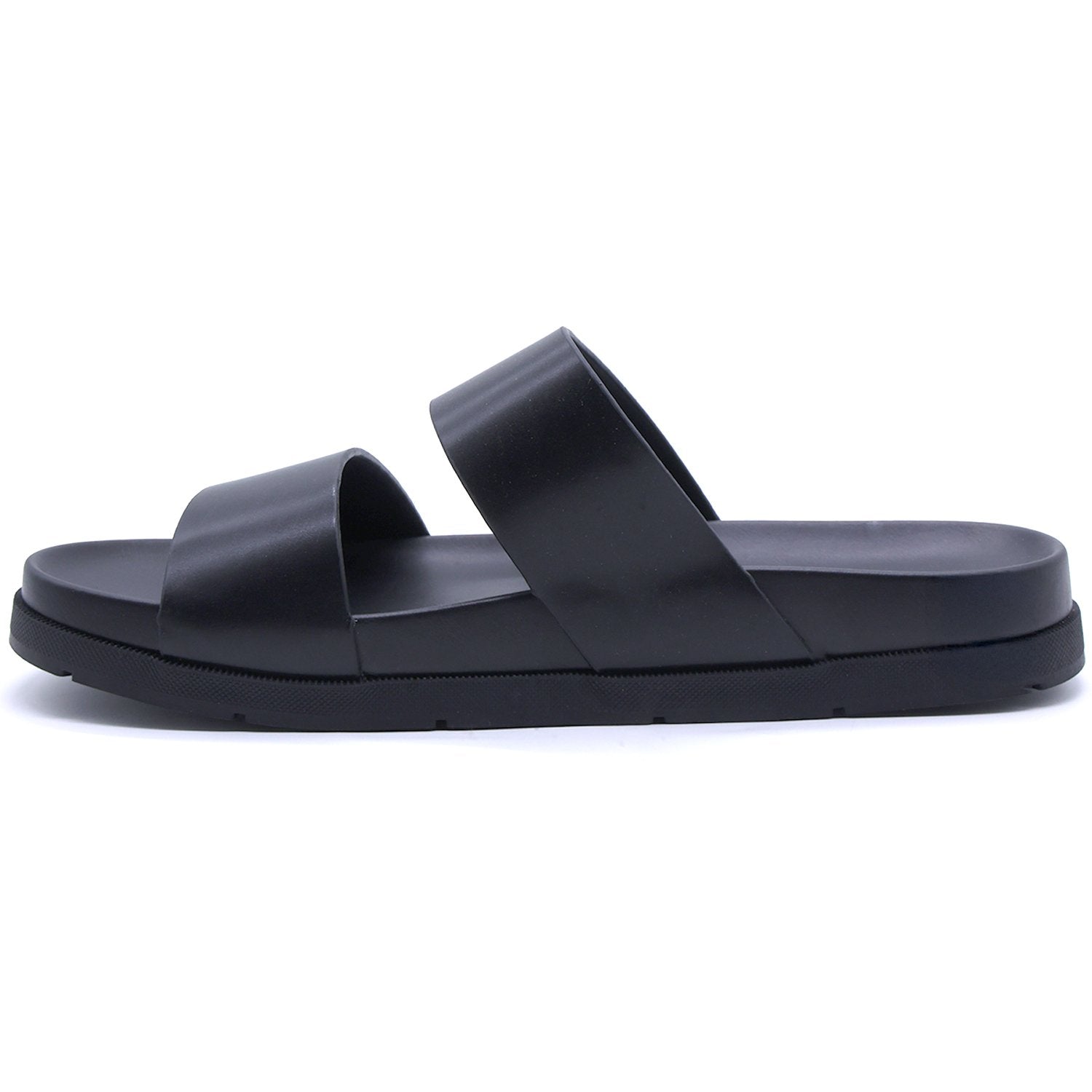 BLACK DOUBLE-STRAP SLIDES