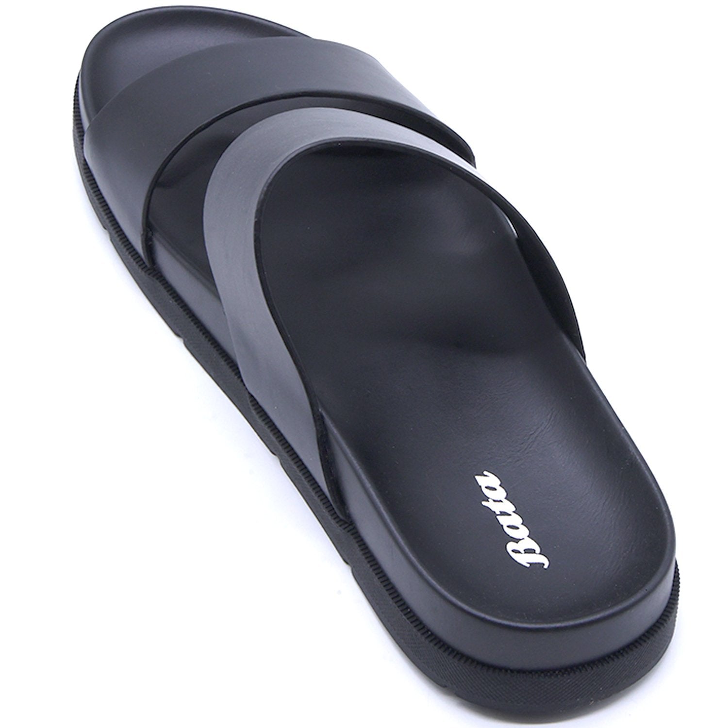 BLACK DOUBLE-STRAP SLIDES