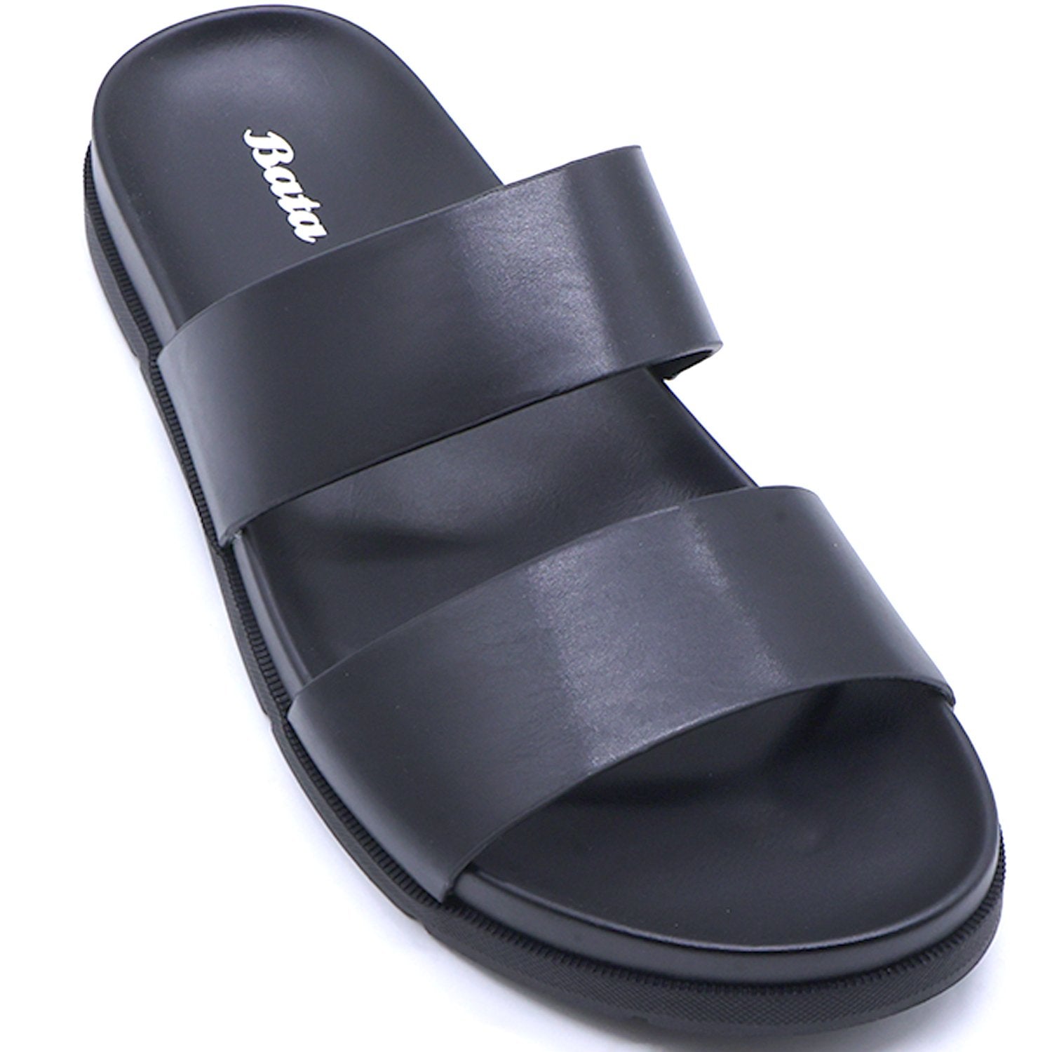 BLACK DOUBLE-STRAP SLIDES