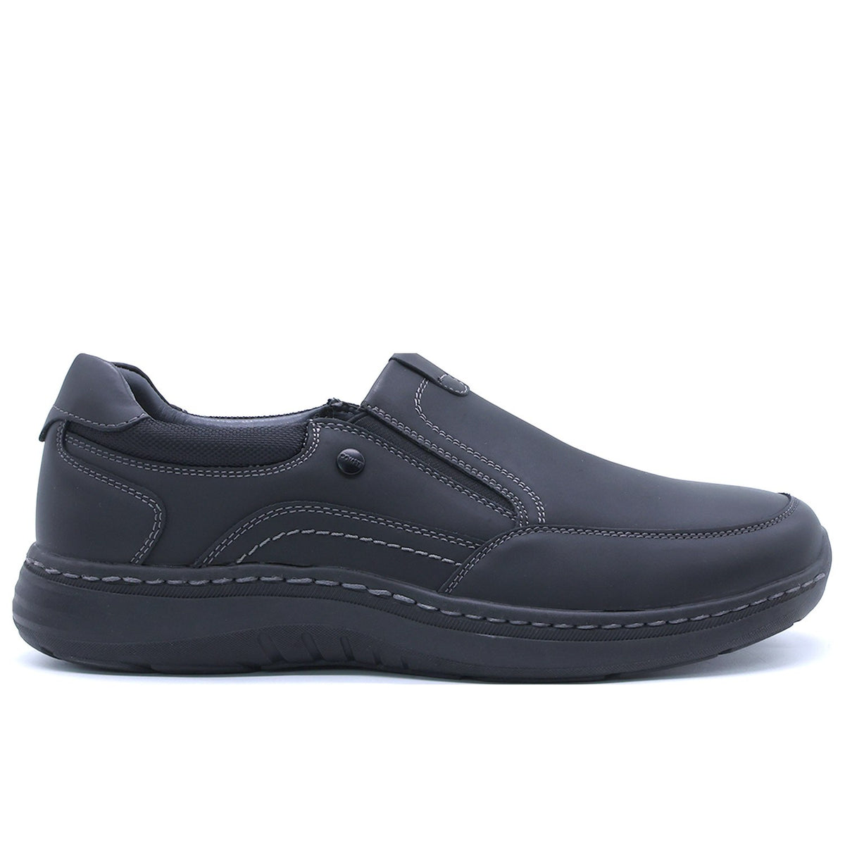 Comfit Black Stitched Slip-ons