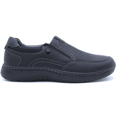 Comfit Black Stitched Slip-ons