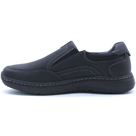 Comfit Black Stitched Slip-ons