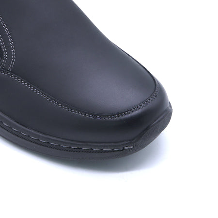 Comfit Black Stitched Slip-ons
