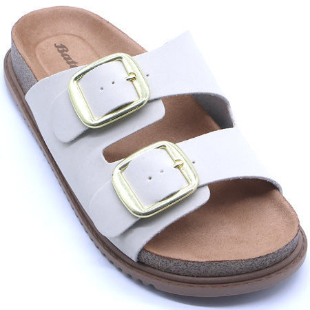 BR Beige Nubuck Slides