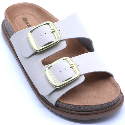 BR Beige Nubuck Slides