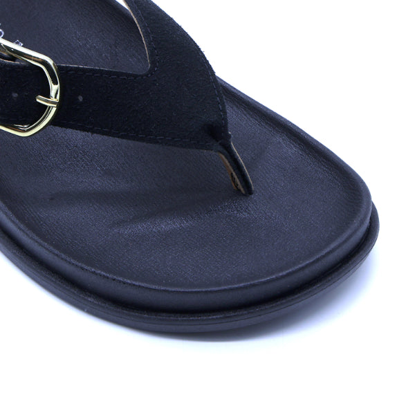 BR Black Suede Thong Sandals