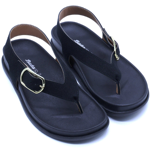 BR Black Suede Thong Sandals