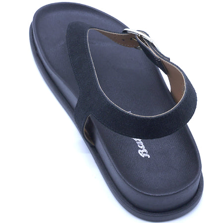 BR Black Suede Thong Sandals