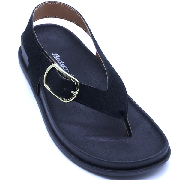 BR Black Suede Thong Sandals