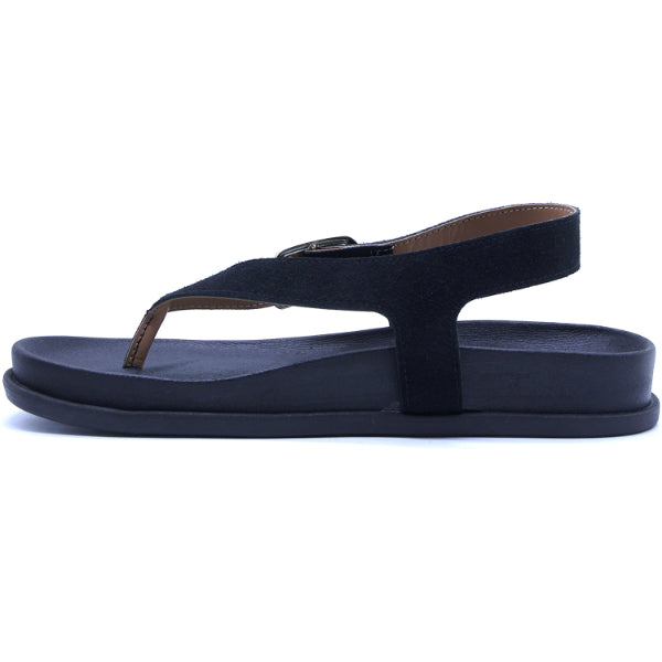 BR Black Suede Thong Sandals