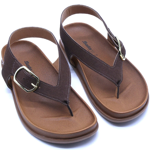 BR Brown Suede Thong Sandals