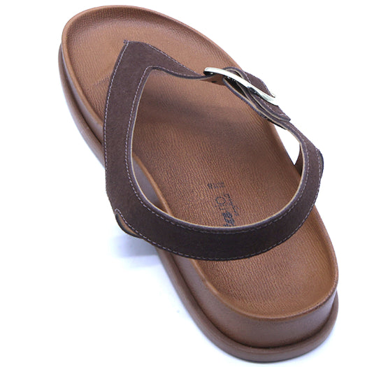 BR Brown Suede Thong Sandals