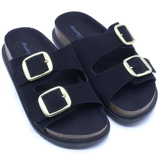 BR Black Nubuck Slides