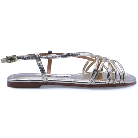 BR Gold Weave Flat Sandal