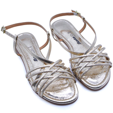 BR Gold Weave Flat Sandal