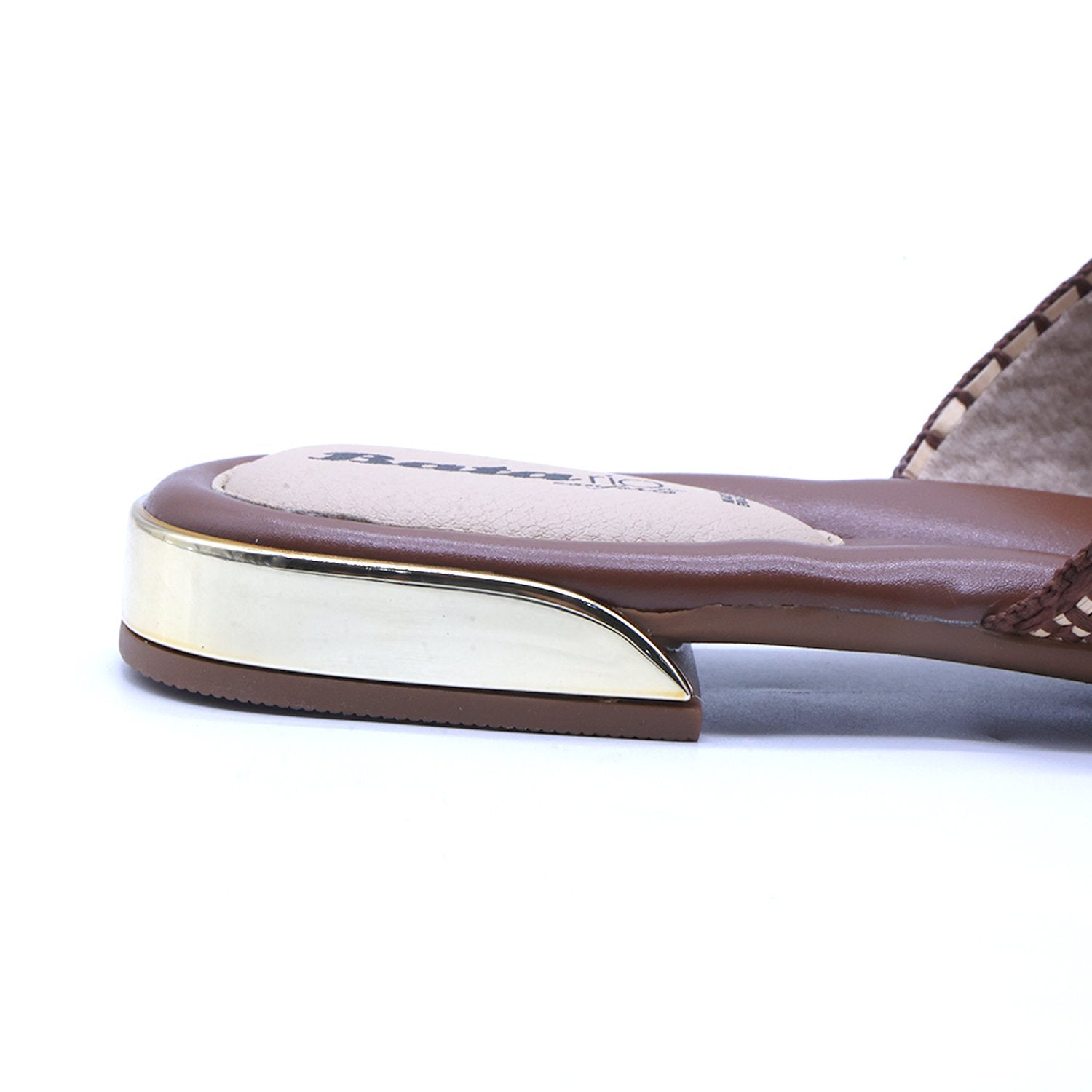 BR Gold Trim Brown Woven Slide