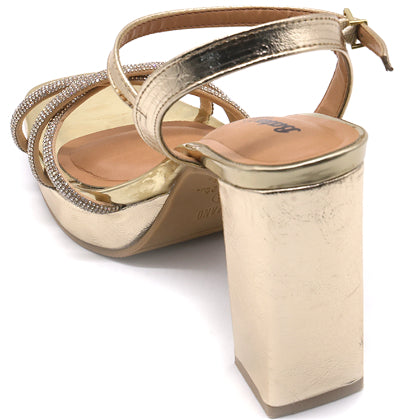 BR Gold Platform Sparkle Sandals