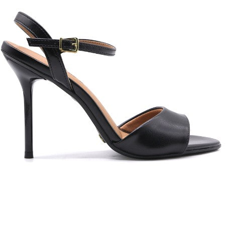 BR Black Ankle Strap Stiletto Sandals