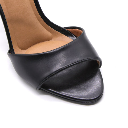 BR Black Ankle Strap Stiletto Sandals