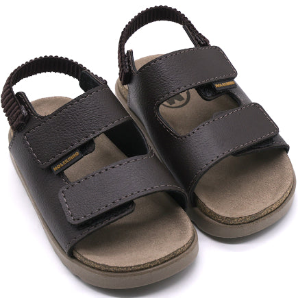 BR Baby Brown Velcro Cork Sandal