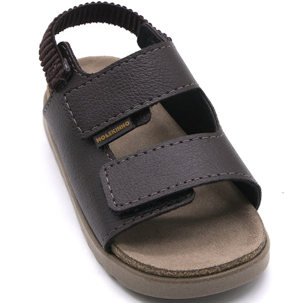 BR Baby Brown Velcro Cork Sandal