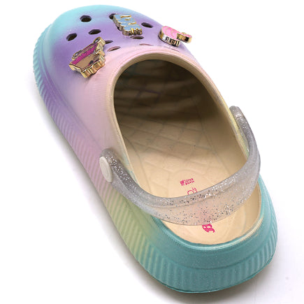 BR GIRLS RAINBOW CHARM CLOGS