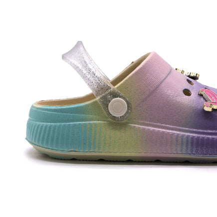 BR GIRLS RAINBOW CHARM CLOGS