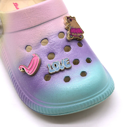 BR GIRLS RAINBOW CHARM CLOGS