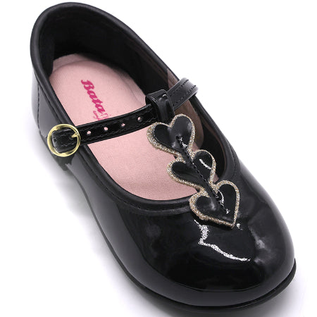 BR GLITTER HEART BLACK MARY JANES