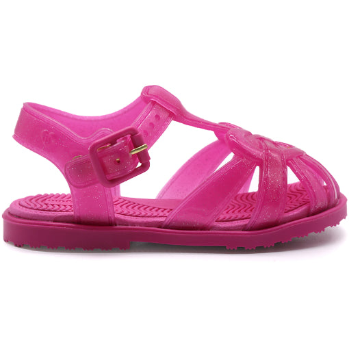 BR Fuchsia Jelly Heart Sandals