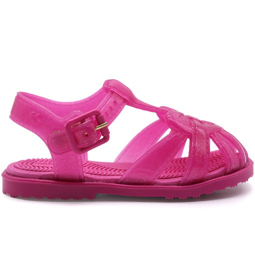 BR Fuchsia Jelly Heart Sandals
