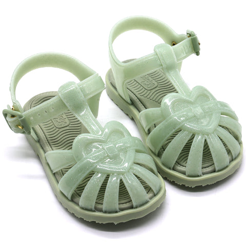 BR Green Jelly Heart Sandals