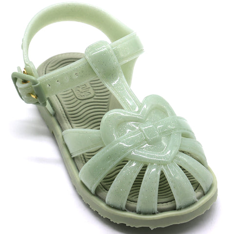 BR Green Jelly Heart Sandals