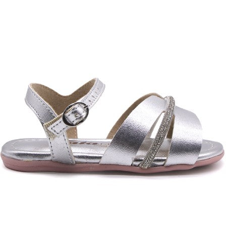 BR BABY SILVER CUT-OUT SANDALS